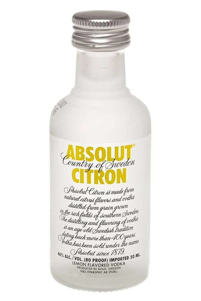 Mini Absolut Citron 5 cl vodka sueco sabor limón