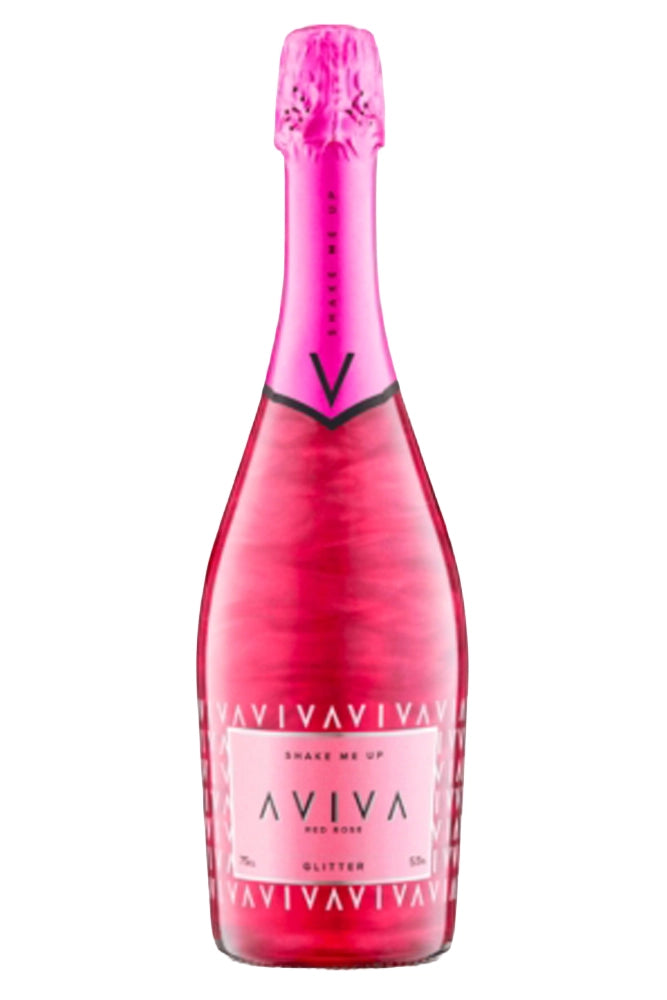 Botella Aviva Red Rose 75 cl, vino espumoso rojo con efecto perlado y notas de fresa, cereza y pétalos de rosa.