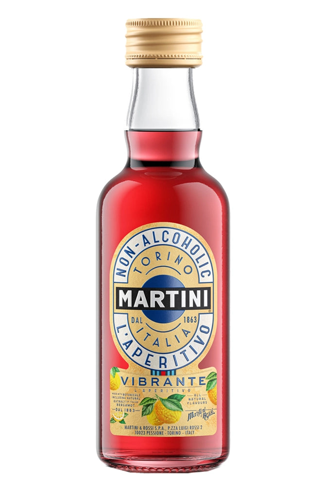 Mini Martini Vibrante 5 cl aperitivo sin alcohol ámbar anaranjado