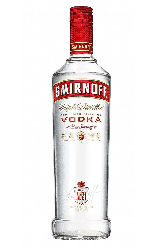 Botella de 1 litro de Smirnoff Vodka, un vodka clásico internacionalmente reconocido por su versatilidad. Elaborado con triple destilación y filtrado diez veces con carbón activado. Perfecto para todo tipo de combinados. Presentado en botella de vidrio transparente.