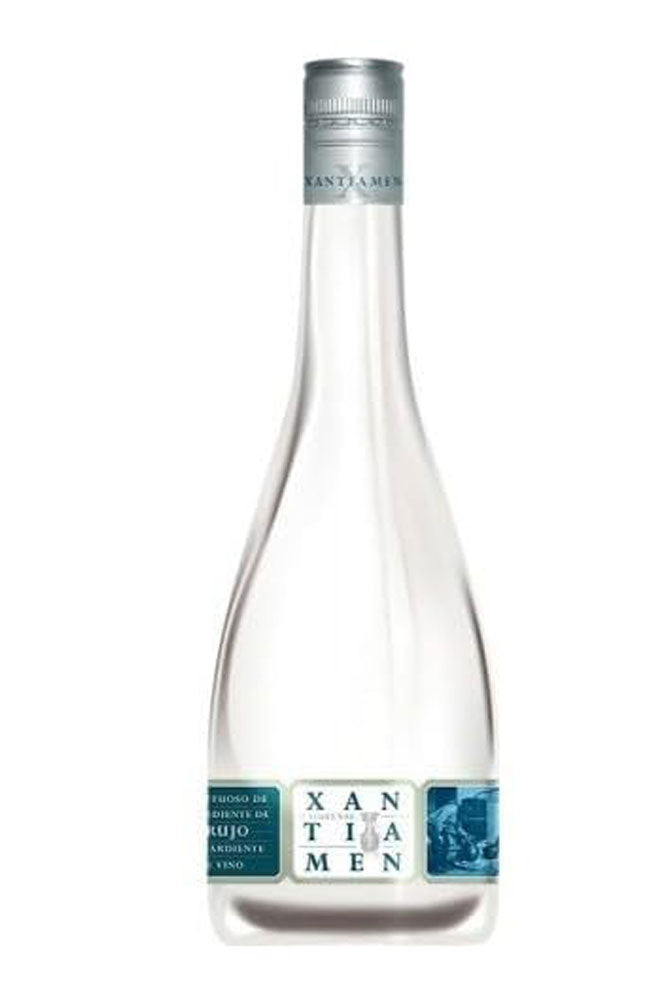 Botella de Orujo Blanco Xantiamén 70 cl, aguardiente gallego destilado en cobre. Potente, seco y auténtico, ideal para sobremesas tradicionales.