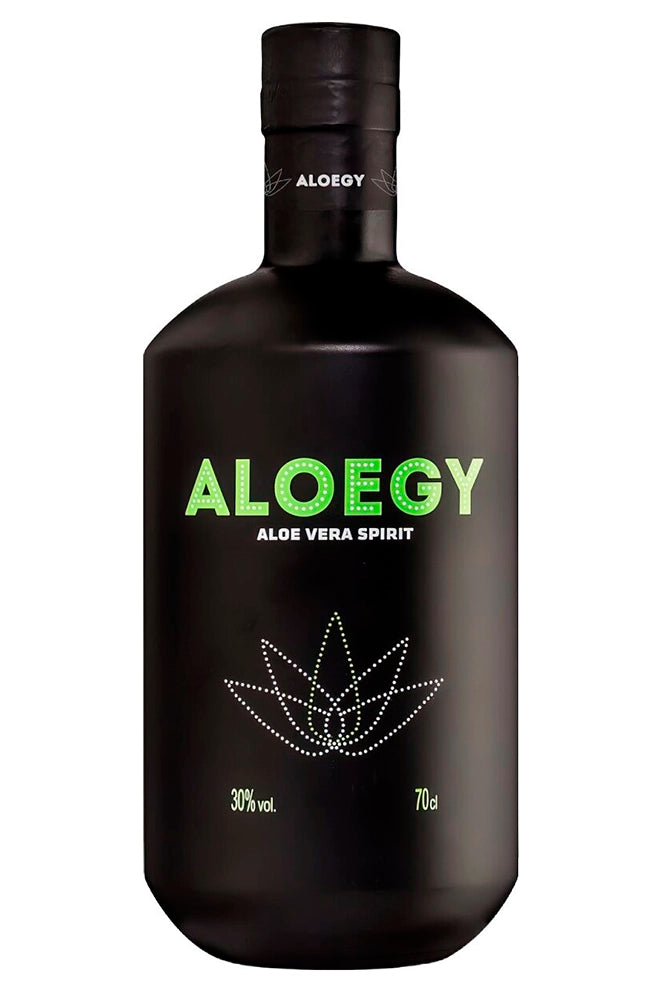 Botella de 70 cl de Aloegy Aloe Vera Spirit, licor de aloe vera artesanal 30% vol., sabor botánico y cítrico.
