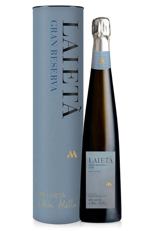 Botella Alta Alella Laietà Gran Reserva, cava ecológico Brut Nature con burbuja fina y notas de fruta blanca y pan tostado.
