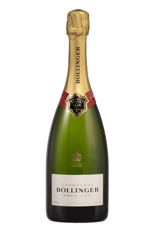 Botella Bollinger Special Cuvée 75 cl, champagne Brut con notas de manzana asada, brioche, nuez y final tostado.