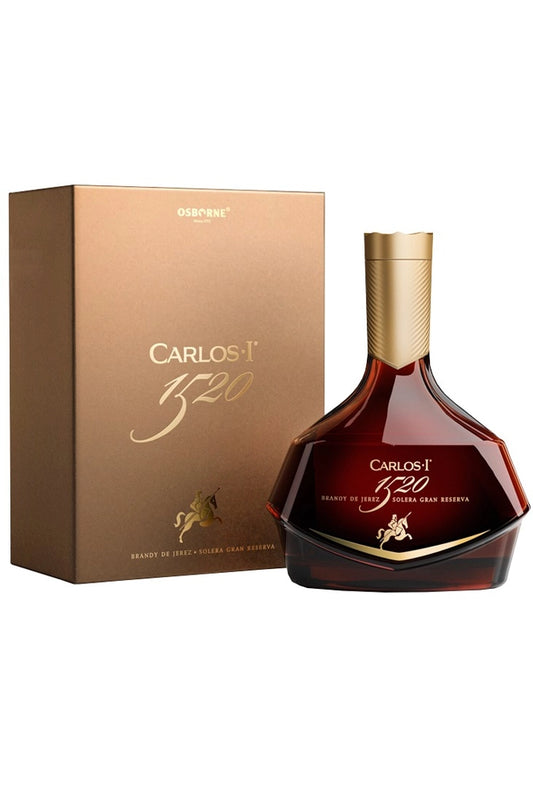 Botella Carlos I 1520 70 cl con estuche, brandy de Jerez edición especial.