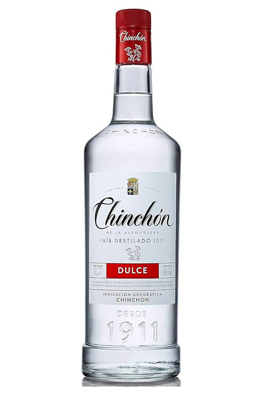 Botella de 70 cl de Chinchón Dulce, un aguardiente anisado tradicional de Chinchón. Elaborado con anís verde y destilado en alambiques de cobre. Ideal para después de las comidas o en cócteles. Sabor dulce y anisado, con notas de hierbas y azúcar. Presentado en botella de vidrio transparente.