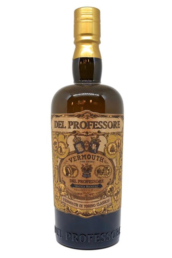 Botella Del Professore Blanc Vermouth 75 cl, vermouth blanco italiano con vino Moscato y botánicos aromáticos.