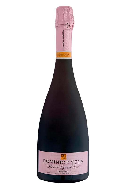 Botella Dominio de la Vega Nº11 Rosé Brut 75 cl, cava rosado con notas de fresa, frambuesa y flores rojas.
