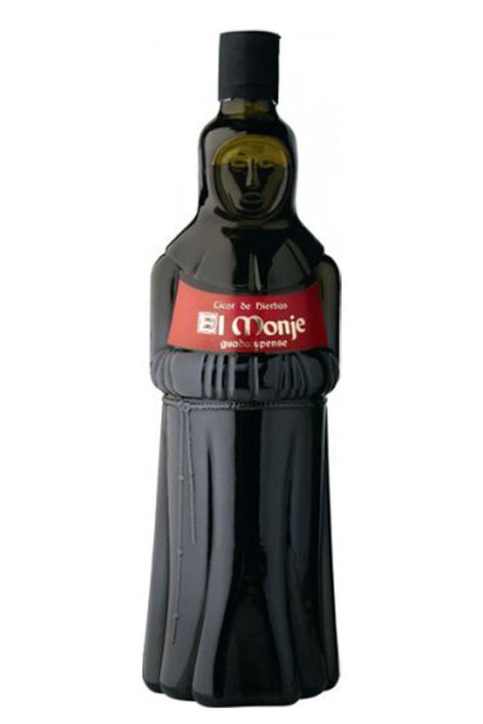 Botella de licor de hierbas El Monje 70 cl, elaborado en Galicia con receta monástica. Suave, aromático y perfecto para sobremesa.