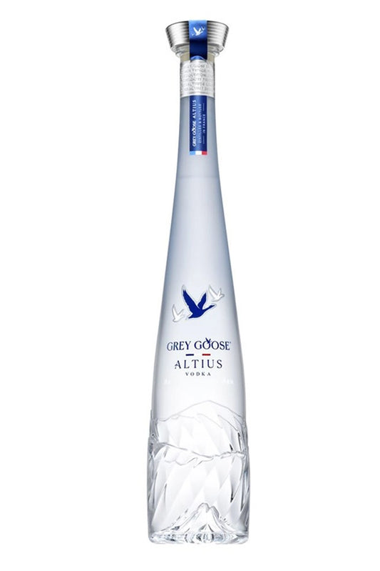 Botella Grey Goose Altius 70 cl, vodka ultra premium con agua glacial y perfil puro, mineral y elegante.