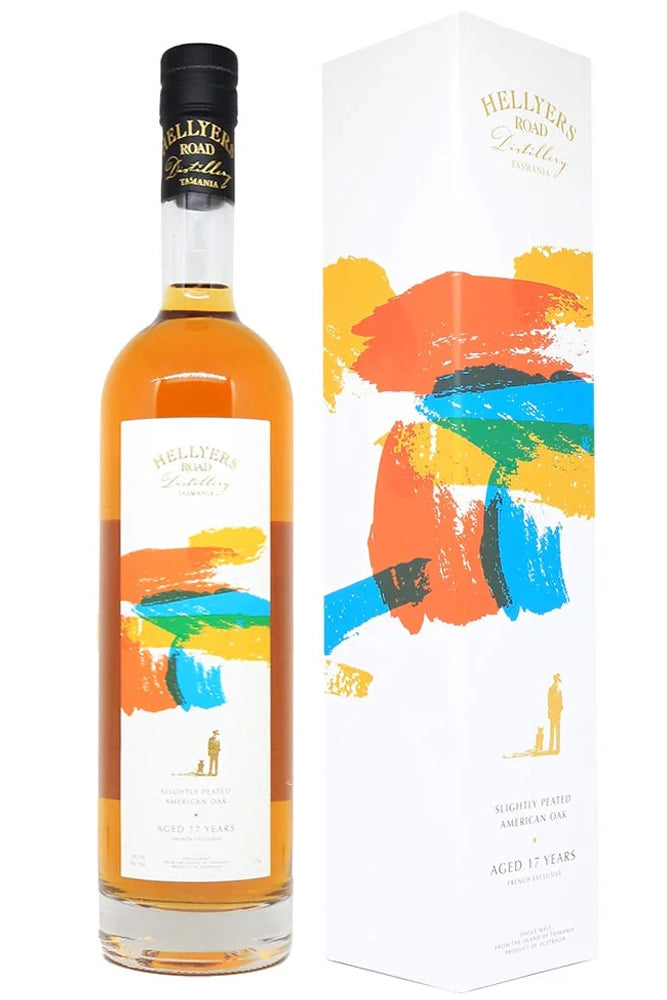 Botella de Hellyers Road 17 Years Spirit Project 70 cl, single malt australiano con vainilla tostada, frutas tropicales y roble.