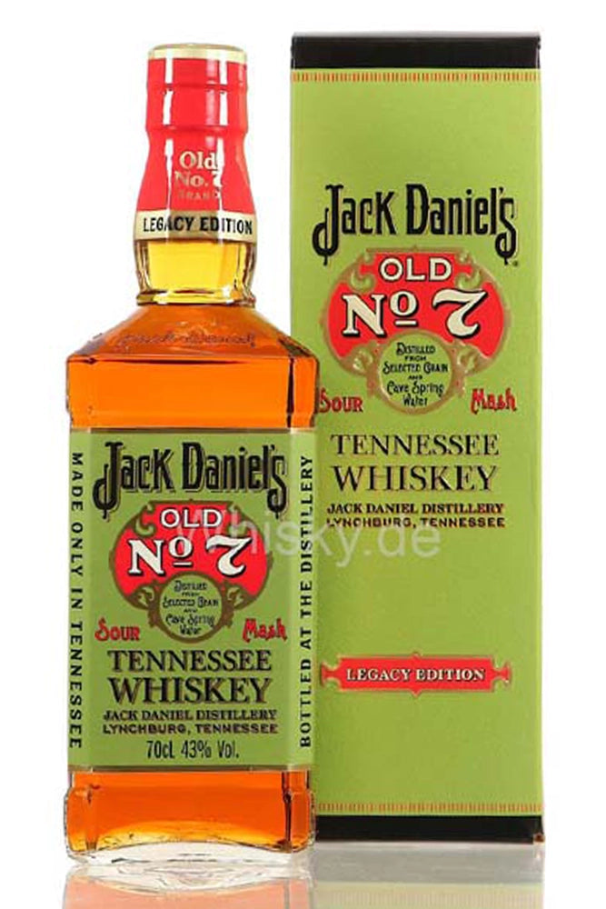 Jack Daniel’s Legacy Nº 1 1 L con etiqueta verde, edición histórica con notas de vainilla, caramelo y miel.