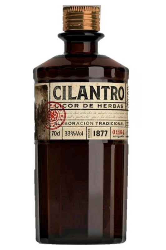 Botella de Cilantro, licor de hierbas de 70 cl y 33% vol.