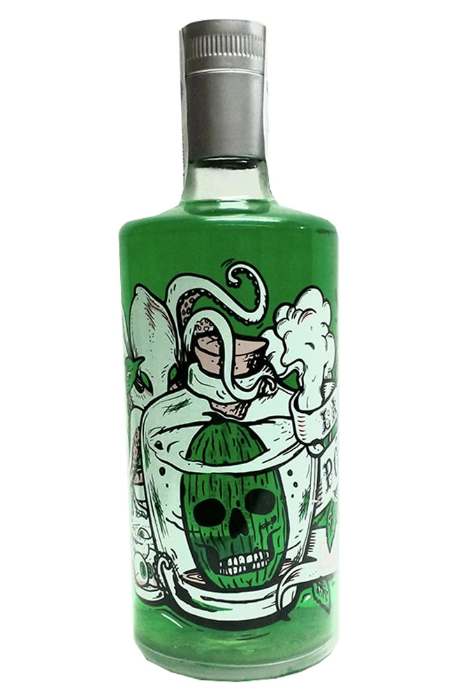 Botella Licor Melón-Ginseng La Pócima 70 cl, licor frutal verde intenso con notas de melón y ginseng.