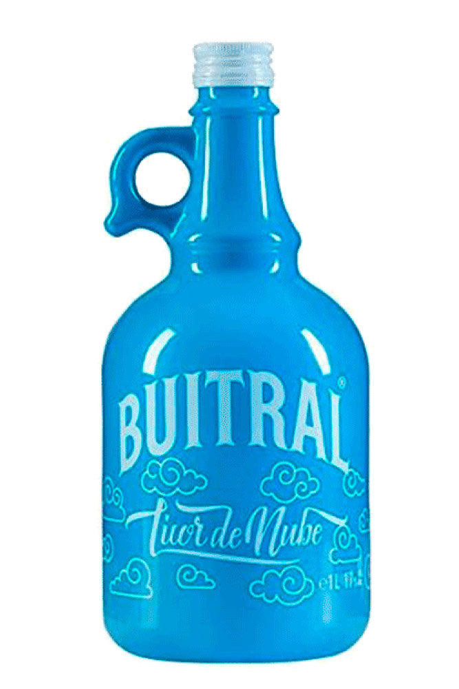 Botella de 1 litro de Licor Nube, un licor cremoso de color rosa pastel, con un perfil dulce y suave, ideal para eventos juveniles.