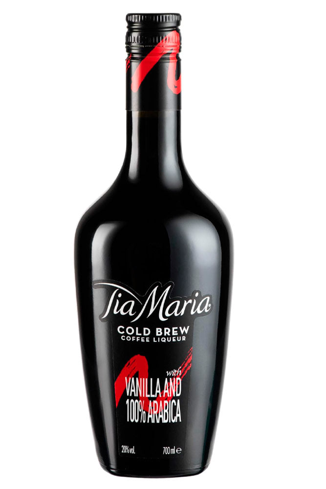 Botella de 70 cl de Licor Tía María, un clásico licor de café con toques de vainilla, de color marrón oscuro, ideal para cócteles y postres.