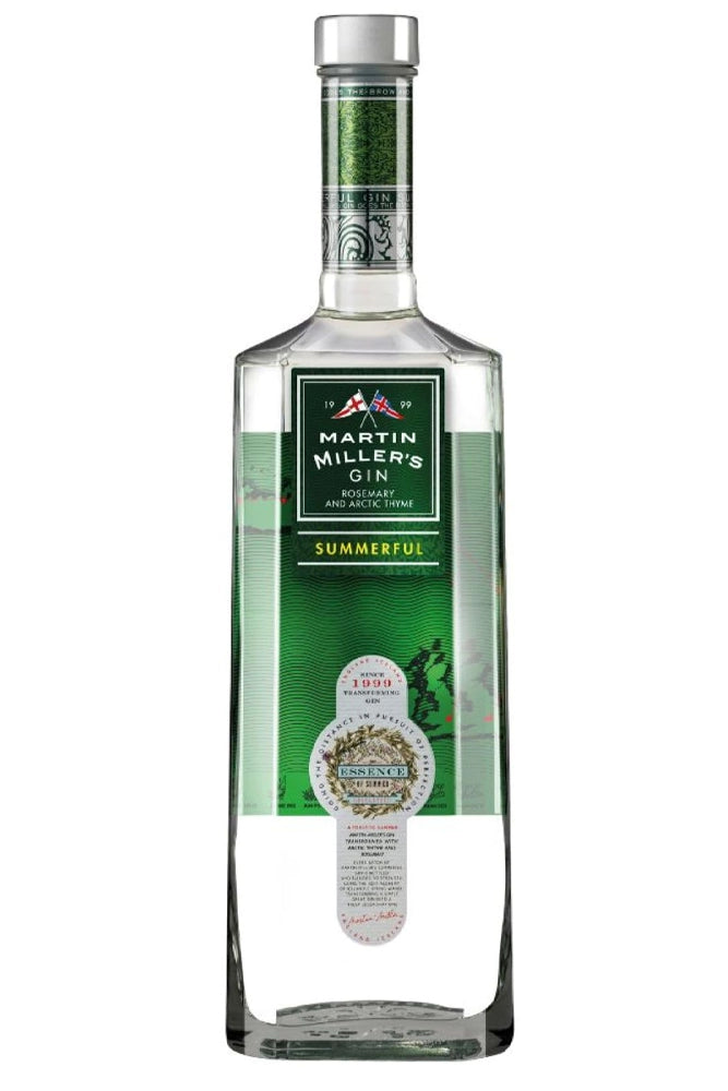 Botella de Martin Miller’s Summerful 70 cl, ginebra estival con romero y tomillo.