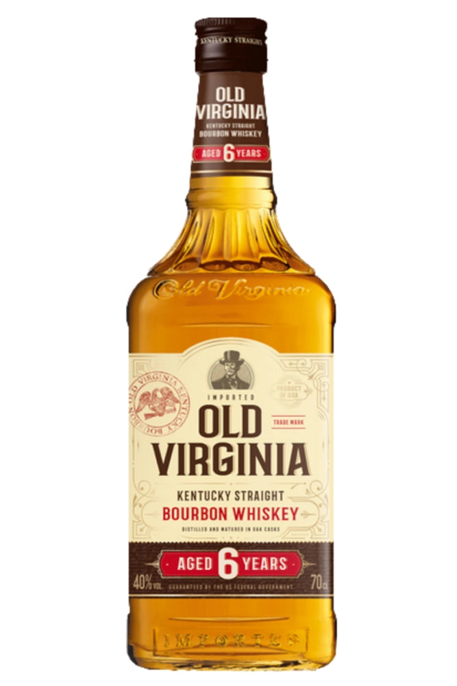 Botella de whisky Old Virginia 6 Años 70 cl, bourbon de Kentucky con notas de caramelo, vainilla y roble tostado.