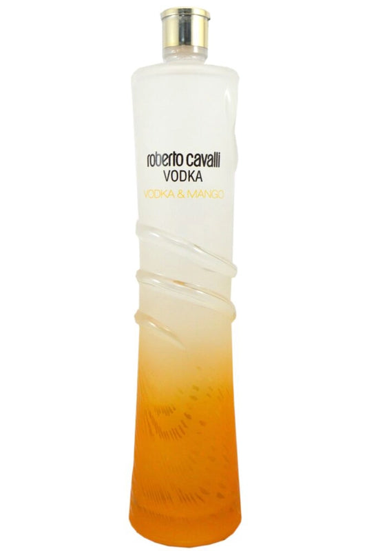 Botella Roberto Cavalli Mango 1 L, vodka italiano aromatizado con mango maduro, dulce, exótico y sedoso.