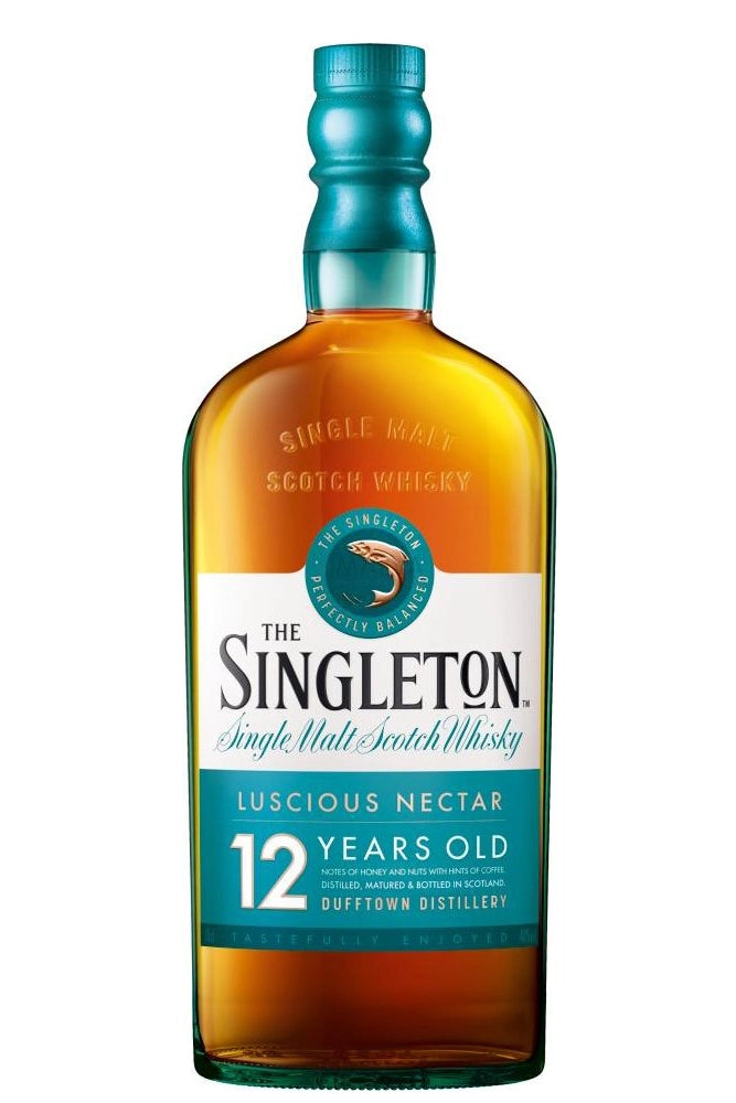 Botella The Singleton 12 Luscious Nectar, single malt suave con notas de peras, miel, vainilla y roble, madurado en barricas de bourbon y jerez.