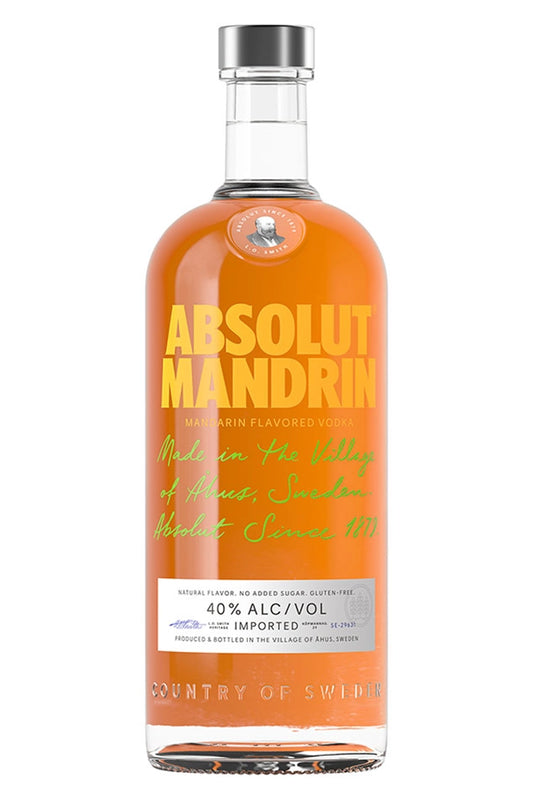Botella Vodka Absolut Mandrin 1L, vodka sueco aromatizado con mandarina y naranja natural