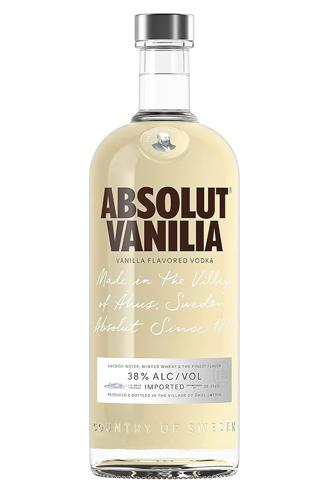 Botella Vodka Absolut Vanilia 1L, vodka sueco aromatizado con vainilla natural.