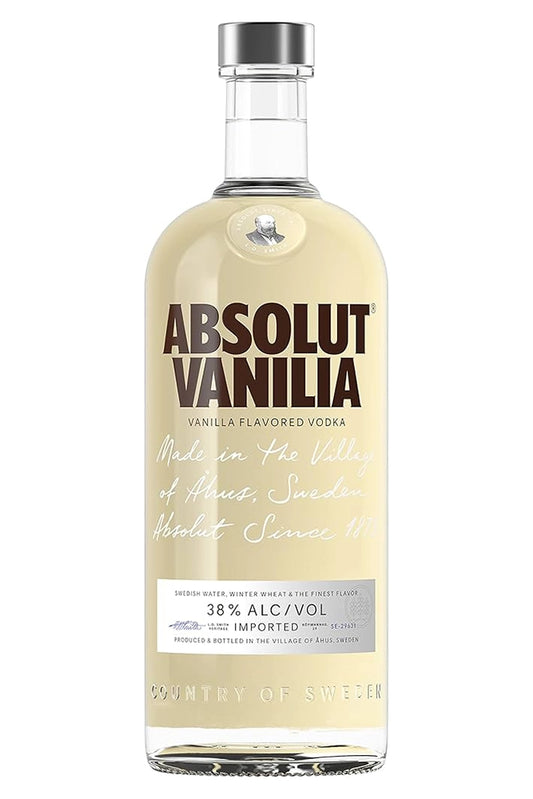 Botella Vodka Absolut Vanilia 1L, vodka sueco aromatizado con vainilla natural.