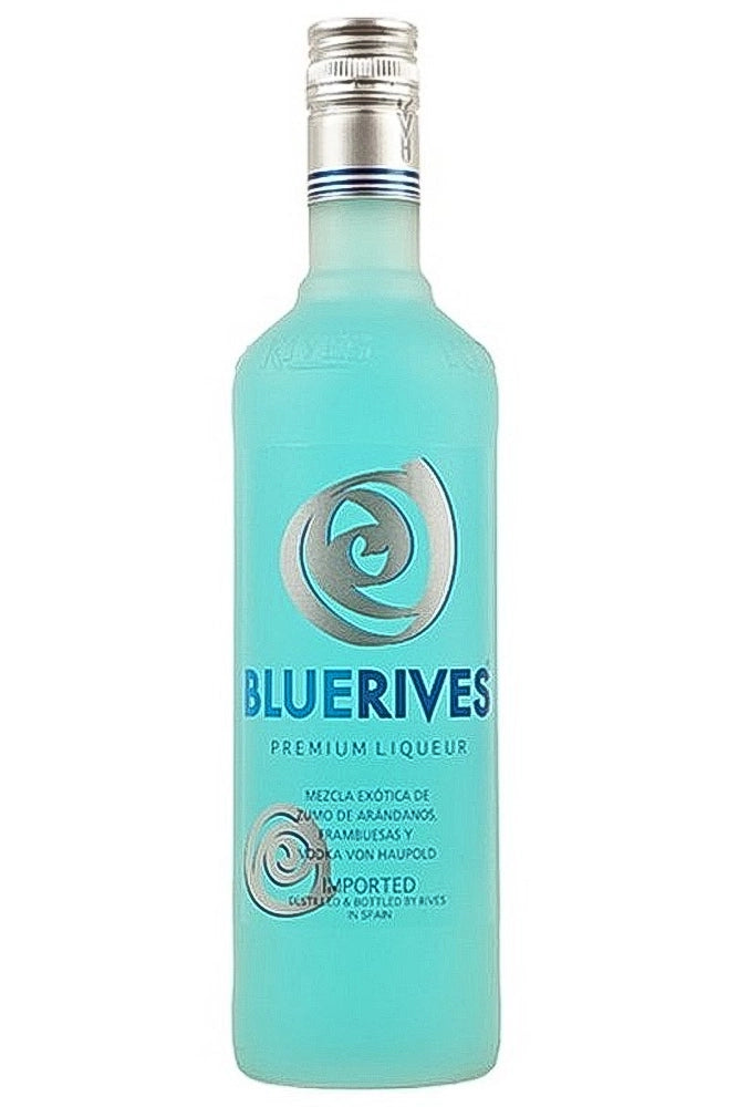 Botella de 70 cl de Vodka Blue Rives, un vodka aromatizado andaluz con un llamativo color azul y sabor suave. Elaborado con alcohol neutro, aromas naturales y agua purificada, destilado en frío. Ideal para cócteles y combinados. Presentado en botella de vidrio de color azul claro.